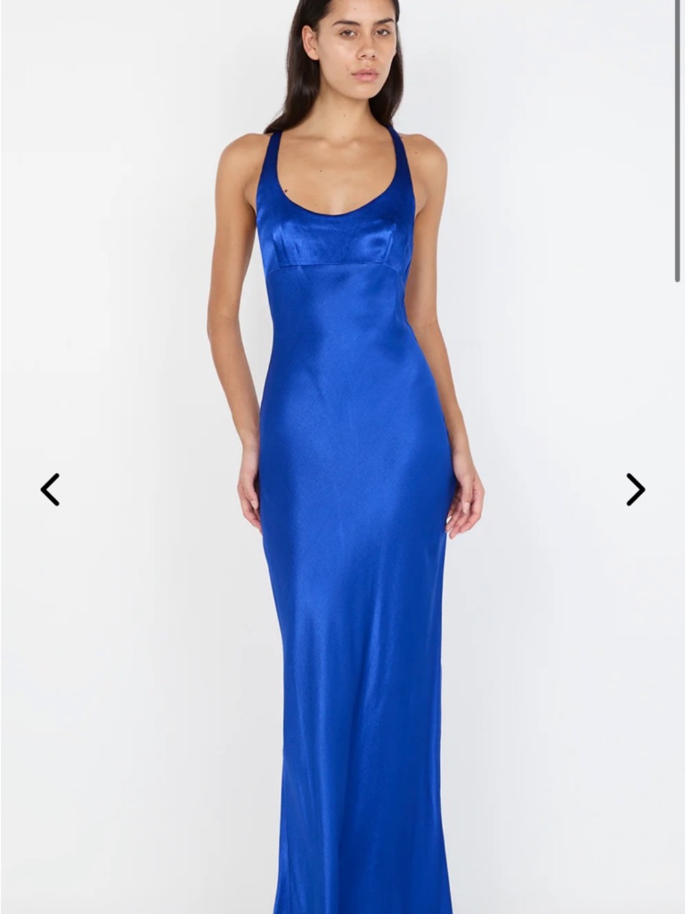 bec + bridge Royal Blue Satin Scoop-Neck Maxi Dress